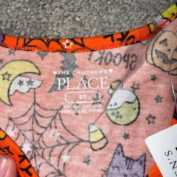 The Children’s Place Halloween Dress 5T NWT Orange Spooky Print - Picture 4 of 5